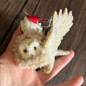 Ashland Cream Sparkle Owl Ornament